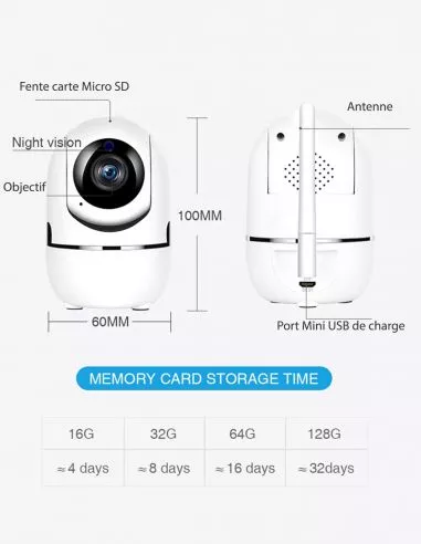 Caméra Wifi HD motorisée 360 ° -... Caméra Wifi HD motorisée 360 ° -...