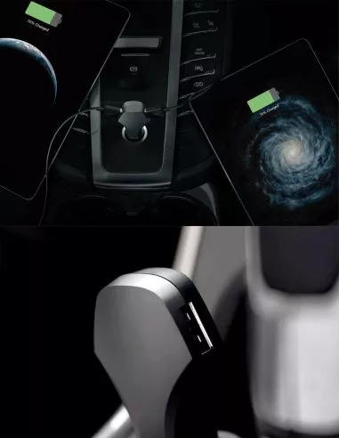 Chargeur voiture double USB avec... Chargeur voiture double USB avec...