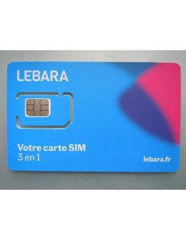 Carte sim prépayée lebara mobile 4G 7,5€ de credit inclus(reseau