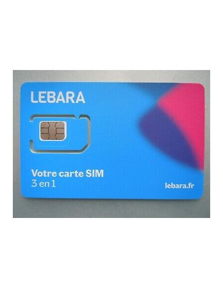 Carte sim prépayée lebara mobile 4G 7,5€ de credit inclus(reseau