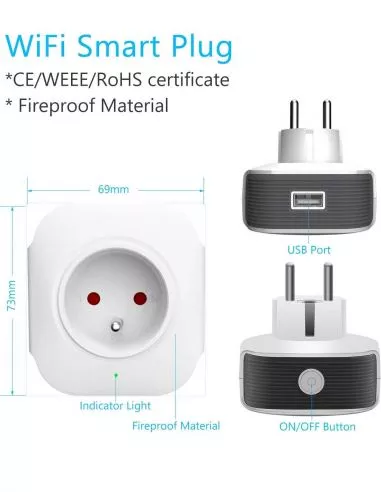 Prise murale connectée blanche -... Prise murale connectée blanche -...