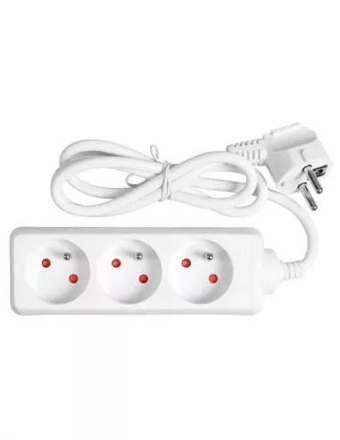 Multiprise 3 trous - Câble 1 mètre Multiprise 3 trous - Câble 1 mètre
