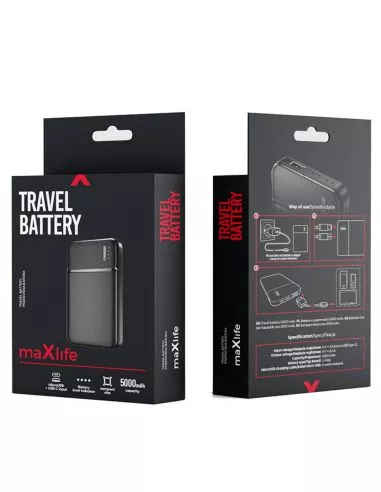 Batterie externe maXlife noir - 5000 mAh Batterie externe maXlife noir - 5000 mAh