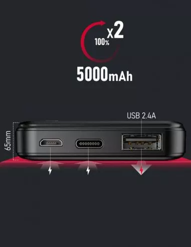 Batterie externe maXlife noir - 5000 mAh Batterie externe maXlife noir - 5000 mAh