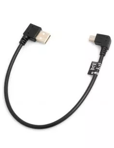 Cable mini USB mâle tête coudé vers la droite 90° vers USB type A (mâle)