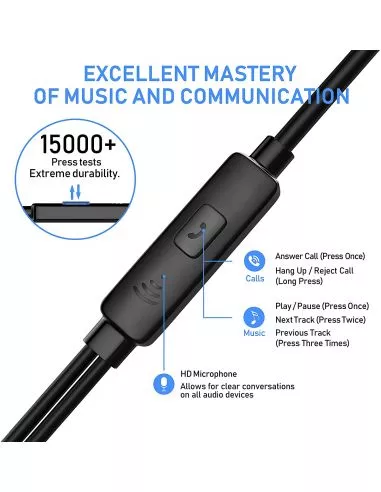 Écouteurs Intra-Auriculaires, Blukar... Écouteurs Intra-Auriculaires, Blukar...